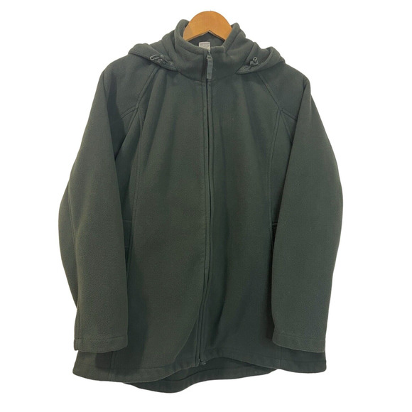 Duluth Trading Hooded Heavy Fleece Jacket Cargo Anorak Women's Size L Full Zip - Picture 1 of 5